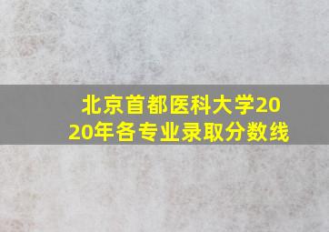 北京首都医科大学2020年各专业录取分数线