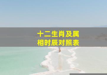 十二生肖及属相时辰对照表