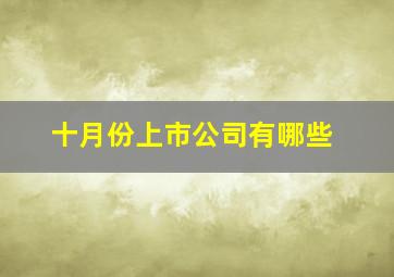 十月份上市公司有哪些