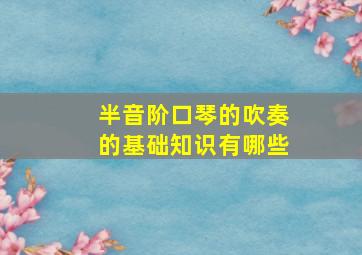 半音阶口琴的吹奏的基础知识有哪些