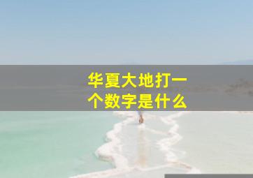 华夏大地打一个数字是什么