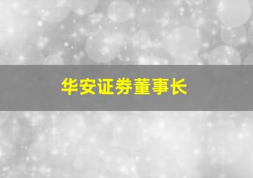 华安证劵董事长