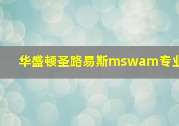 华盛顿圣路易斯mswam专业