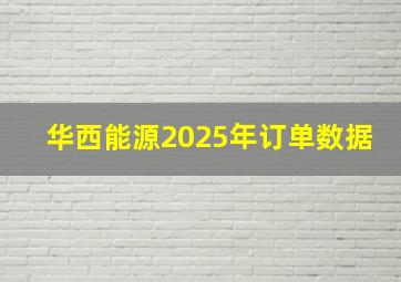 华西能源2025年订单数据