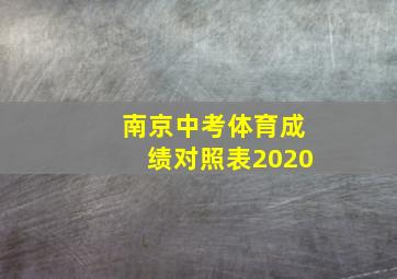 南京中考体育成绩对照表2020