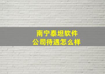 南宁泰坦软件公司待遇怎么样