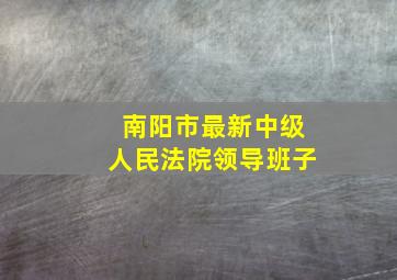 南阳市最新中级人民法院领导班子