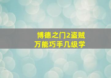 博德之门2盗贼万能巧手几级学