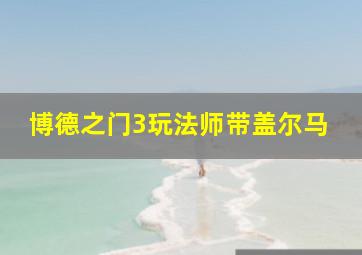 博德之门3玩法师带盖尔马