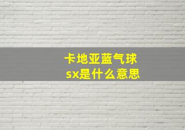 卡地亚蓝气球sx是什么意思