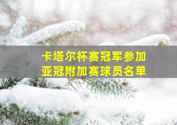 卡塔尔杯赛冠军参加亚冠附加赛球员名单