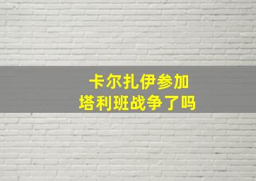 卡尔扎伊参加塔利班战争了吗