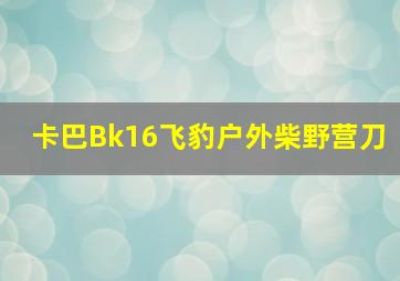 卡巴Bk16飞豹户外柴野营刀