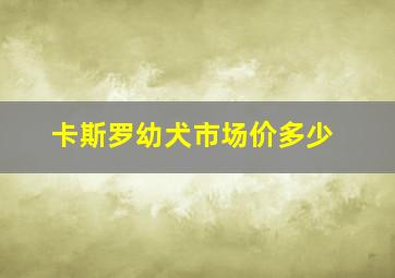 卡斯罗幼犬市场价多少