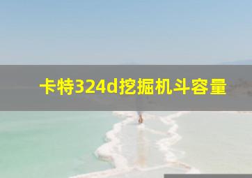 卡特324d挖掘机斗容量