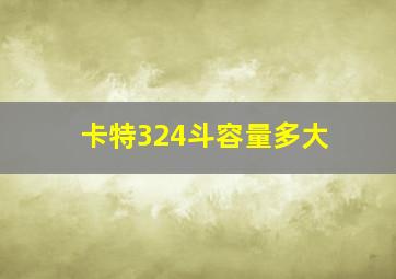 卡特324斗容量多大