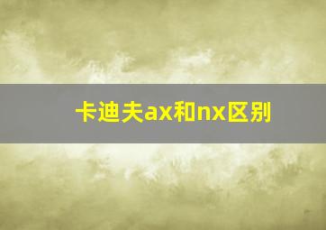 卡迪夫ax和nx区别