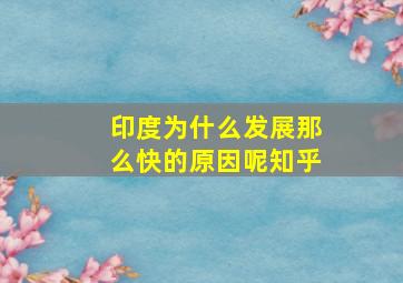 印度为什么发展那么快的原因呢知乎