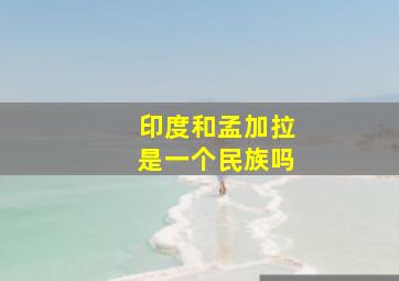 印度和孟加拉是一个民族吗