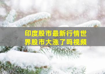 印度股市最新行情世界股市大涨了吗视频