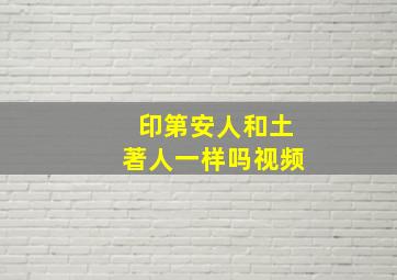 印第安人和土著人一样吗视频