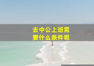 去中公上班需要什么条件呢