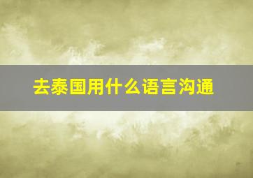 去泰国用什么语言沟通