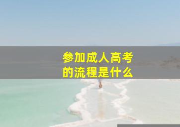 参加成人高考的流程是什么