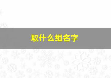 取什么组名字