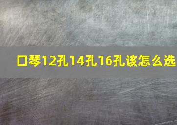 口琴12孔14孔16孔该怎么选