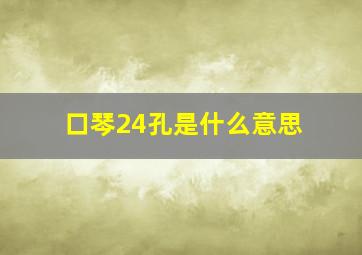 口琴24孔是什么意思