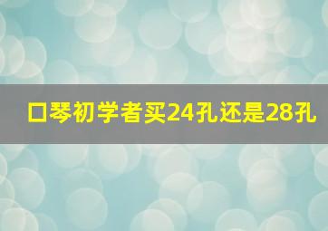 口琴初学者买24孔还是28孔