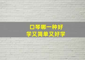 口琴哪一种好学又简单又好学