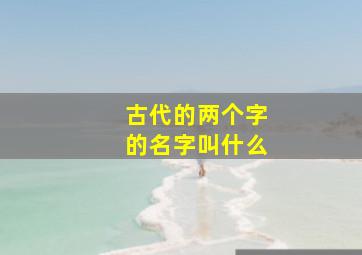 古代的两个字的名字叫什么