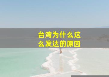 台湾为什么这么发达的原因