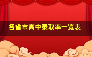 各省市高中录取率一览表