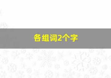 各组词2个字