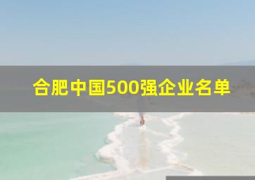 合肥中国500强企业名单