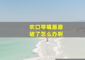 吹口琴嘴唇磨破了怎么办啊