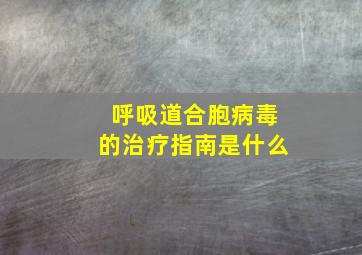 呼吸道合胞病毒的治疗指南是什么