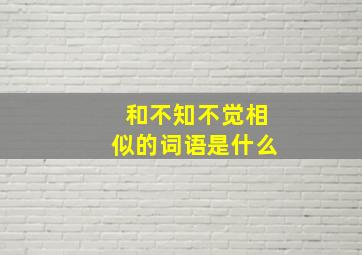 和不知不觉相似的词语是什么