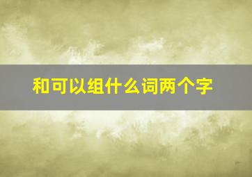 和可以组什么词两个字