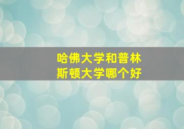 哈佛大学和普林斯顿大学哪个好