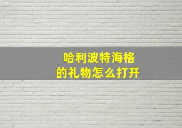 哈利波特海格的礼物怎么打开