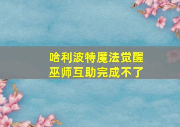 哈利波特魔法觉醒巫师互助完成不了