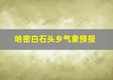 哈密白石头乡气象预报