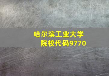 哈尔滨工业大学院校代码9770