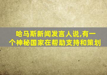 哈马斯新闻发言人说,有一个神秘国家在帮助支持和策划