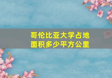 哥伦比亚大学占地面积多少平方公里