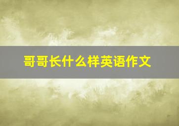 哥哥长什么样英语作文